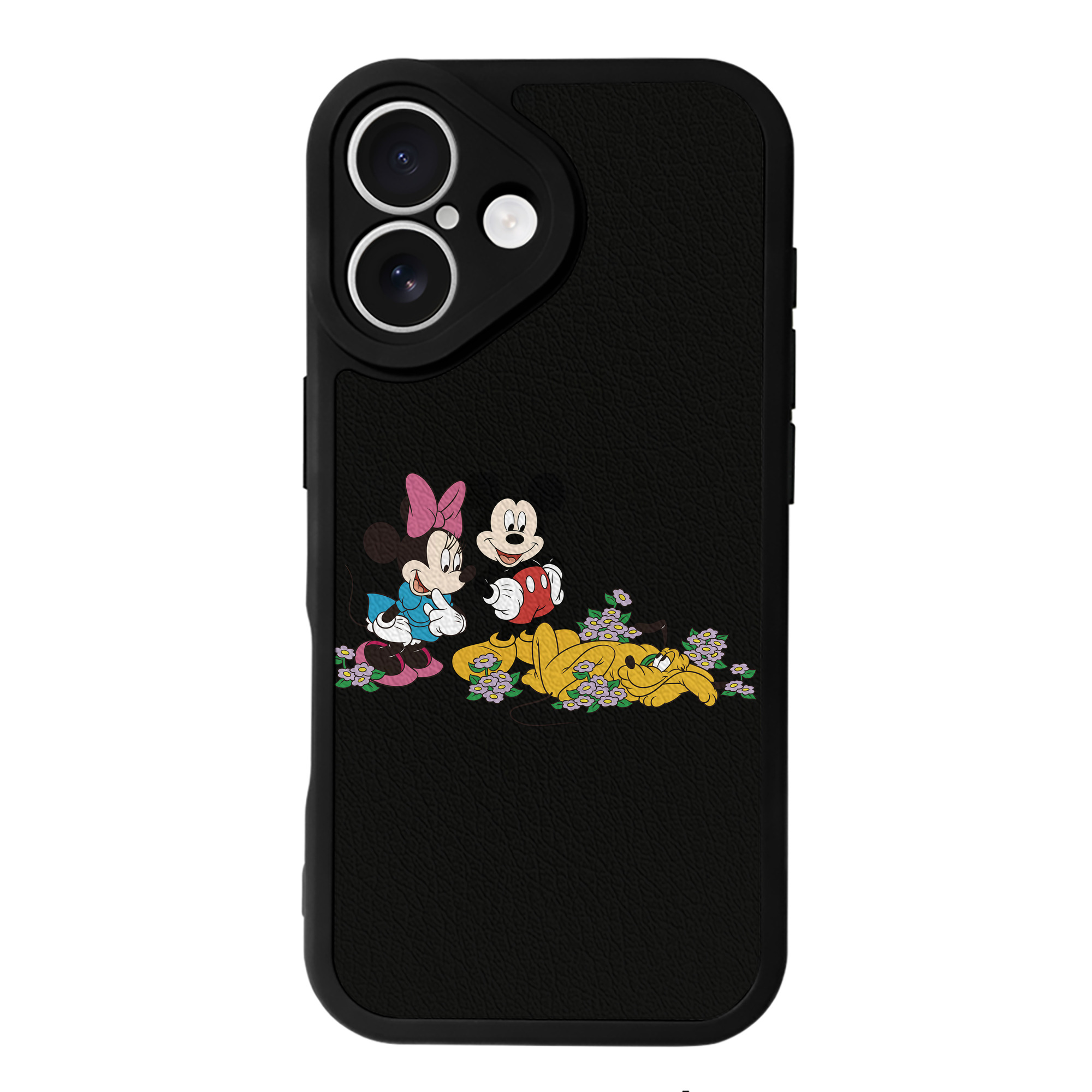 （画像用） ミッキーマウス Mickey Mouse 【iPhone 16シリーズ対応】シリコンスマホケース（レザー調） 材質：シリコン